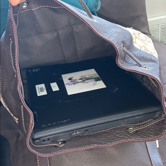 NWT Authentic Coach Double Pocket Sign Backpack - Picture 6 of 8